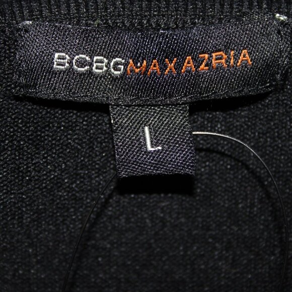 BCBG Maxazria Top NEW $145 Sz L Black 3/4 Sleeve Silk Nylon Spandex Pendant Top - Picture 10 of 16